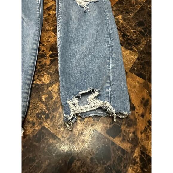 American Eagle Outfitters Blue Distressed Straight Leg Jeans - Picture 2 of 11